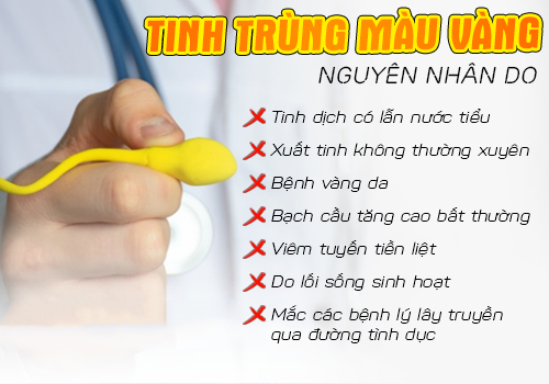 nguyên nhân tinh trùng có màu vàng